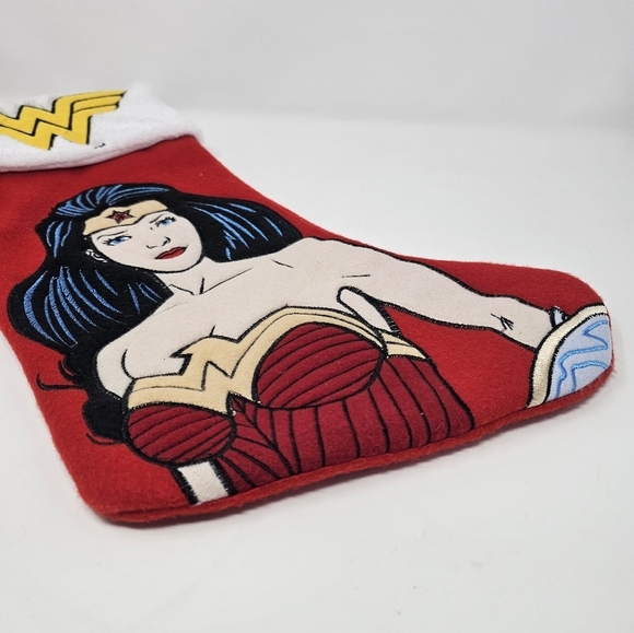 Christmas Stocking Wonder Woman 18 Inch Holiday Kurt S Adler Comics Felt Fabric - Picture 2 of 5